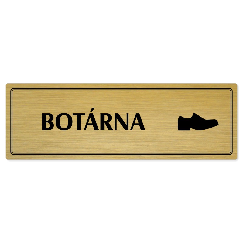 Botárna, 200x66mm, zlatá popiska s dvojtým rámečkem