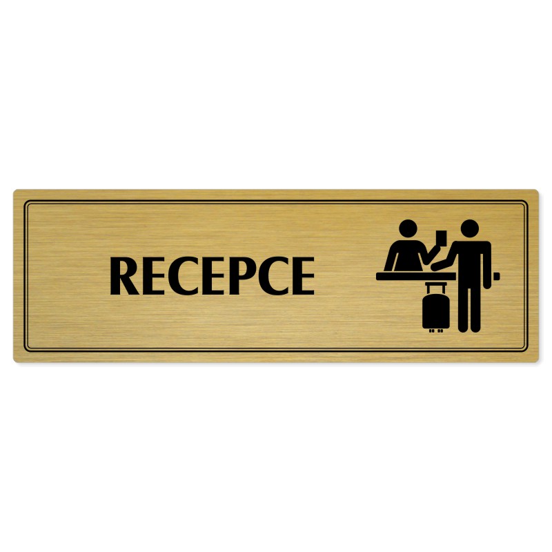 Recepce, 240x79mm, zlatá popiska s dvojtým rámečkem