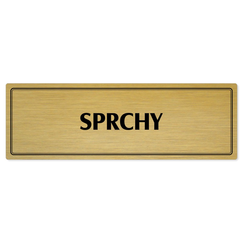 Sprchy, 240x79mm, zlatá popiska s dvojtým rámečkem