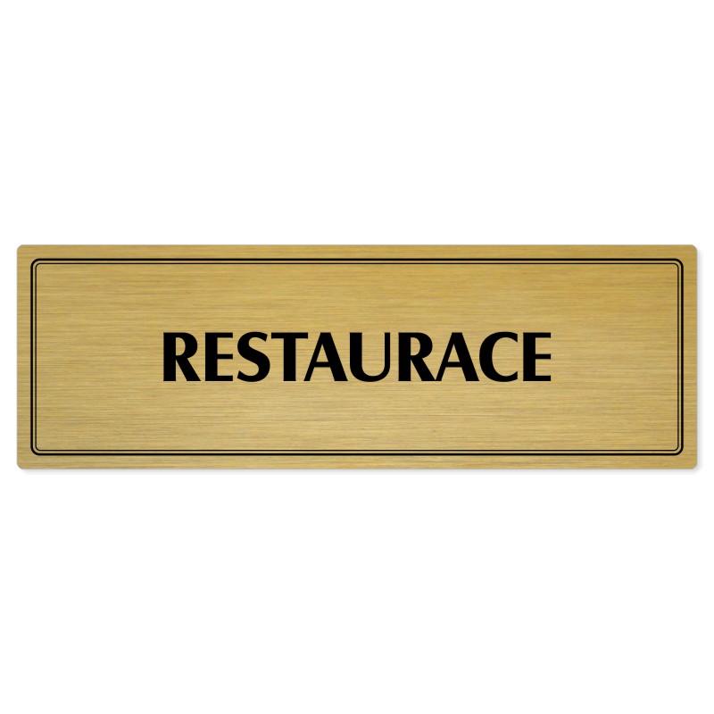 Restaurace, 240x79mm, zlatá popiska s dvojtým rámečkem