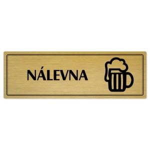 Nálevna, 200x66mm, zlatá popiska s dvojtým rámečkem