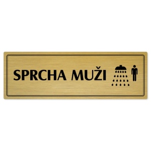 Sprcha muži, 240x79mm, zlatá popiska s dvojtým rámečkem