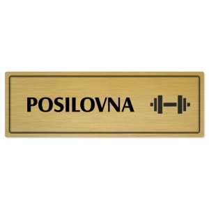 Posilovna, 240x79mm, zlatá popiska s dvojtým rámečkem