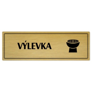 Výlevka, 200x66mm, zlatá popiska s dvojtým rámečkem