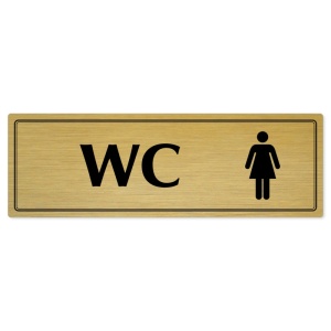 WC ženy, 240x79mm, zlatá popiska s dvojtým rámečkem