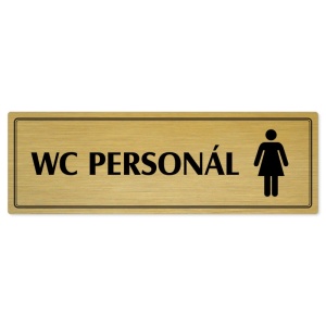 WC personál ženy, 240x79mm, zlatá popiska s dvojtým rámečkem