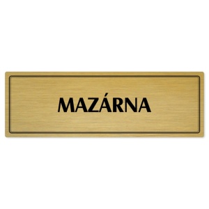Mazárna, 200x66mm, zlatá popiska s dvojtým rámečkem