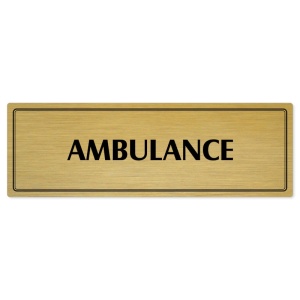 Ambulance, 200x66mm, zlatá popiska s dvojtým rámečkem