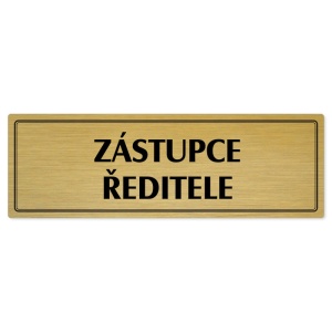 Zástupce ředitele, 200x66mm, zlatá popiska s dvojtým rámečkem