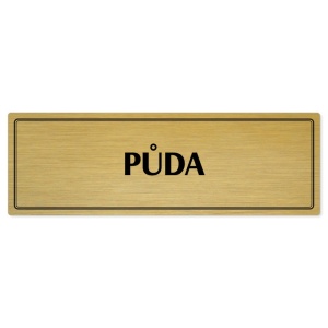 Půda, 200x66mm, zlatá popiska s dvojtým rámečkem