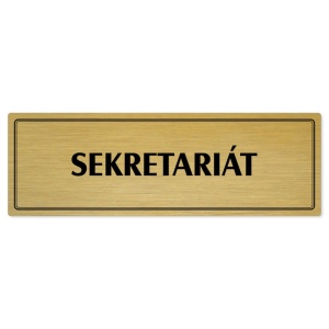 Sekretariát, 200x66mm, zlatá popiska s dvojtým rámečkem