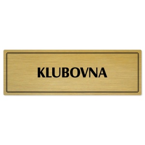 Klubovna, 200x66mm, zlatá popiska s dvojtým rámečkem