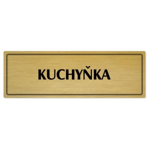 Kuchyňka, 240x79mm, zlatá popiska s dvojtým rámečkem
