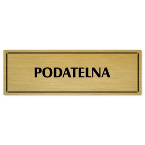 Podatelna, 200x66mm, zlatá popiska s dvojtým rámečkem
