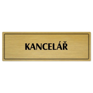 Kancelář, 200x66mm, zlatá popiska s dvojtým rámečkem