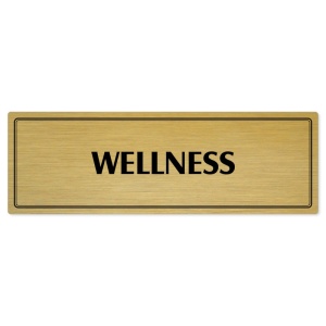 Wellness, 240x79mm, zlatá popiska s dvojtým rámečkem
