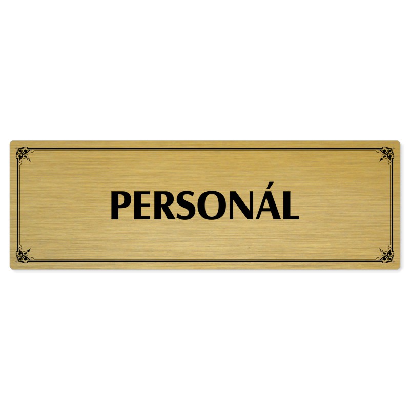 Personál, 200x66mm, zlatá popiska s okrasným rámečkem