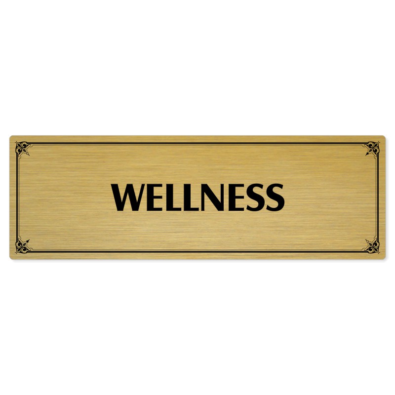 Wellness, 200x66mm, zlatá popiska s okrasným rámečkem