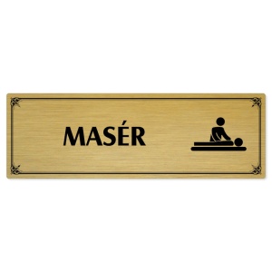 Masér, 240x79mm, zlatá popiska s okrasným rámečkem
