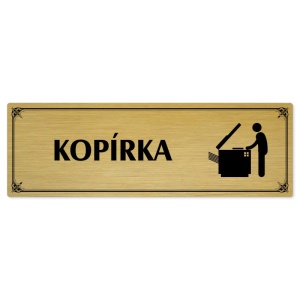 Kopírka, 240x79mm, zlatá popiska s okrasným rámečkem