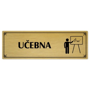 Učebna, 240x79mm, zlatá popiska s okrasným rámečkem