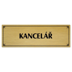 Kancelář, 240x79mm, zlatá popiska s okrasným rámečkem  