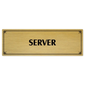 Server, 240x79mm, zlatá popiska s okrasným rámečkem  