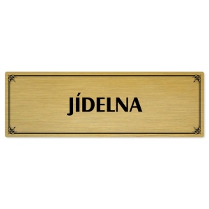 Jídelna, 200x66mm, zlatá popiska s okrasným rámečkem  