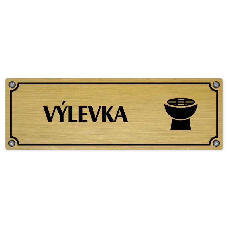 Výlevka, 200x66mm, zlatá popiska s imitacemi šroubků