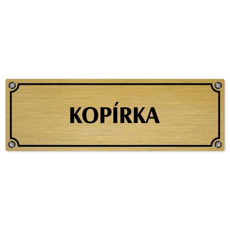 Kopírka, 200x66mm, zlatá popiska s imitacemi šroubků