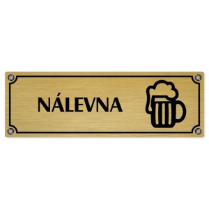 Nálevna, 240x79mm, zlatá popiska s imitacemi šroubků
