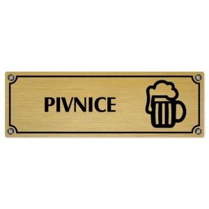 Pivnice, 240x79mm, zlatá popiska s imitacemi šroubků