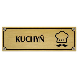 Kuchyň, 240x79mm, zlatá popiska s imitacemi šroubků