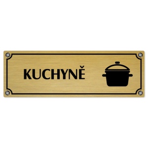 Kuchyně, 200x66mm, zlatá popiska s imitacemi šroubků