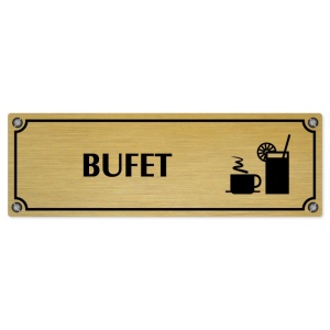Bufet, 200x66mm, zlatá popiska s imitacemi šroubků
