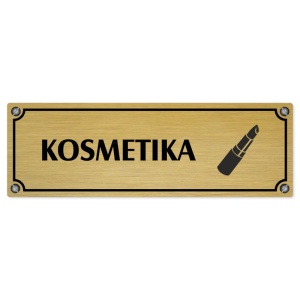 Kosmetika, 240x79mm, zlatá popiska s imitacemi šroubků