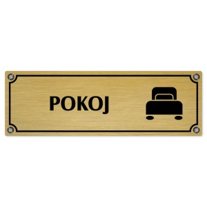 Pokoj, 200x66mm, zlatá popiska s imitacemi šroubků