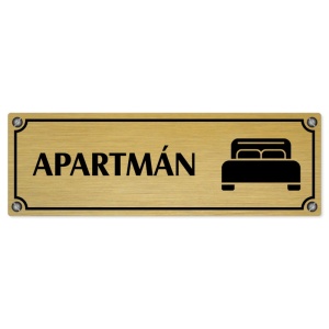 Apartmán, 200x66mm, zlatá popiska s imitacemi šroubků