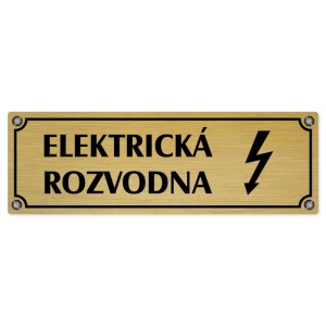 Elektrická rozvodna, 240x79mm, zlatá popiska s imitacemi šroubků
