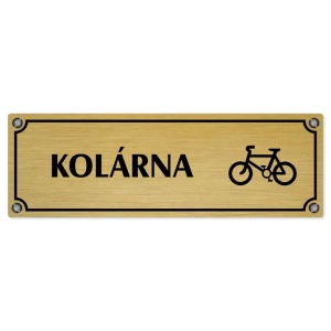 Kolárna, 240x79mm, zlatá popiska s imitacemi šroubků