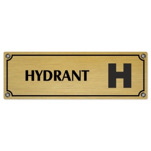 Hydrant, 200x66mm, zlatá popiska s imitacemi šroubků
