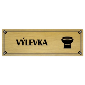 Výlevka, 200x66mm, zlatá popiska s imitacemi šroubků