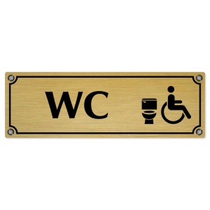 WC invalida, 200x66mm, zlatá popiska s imitacemi šroubků