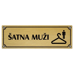 Šatna muži, 240x79mm, zlatá popiska s imitacemi šroubků