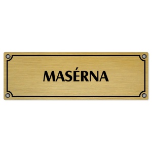 Masérna, 200x66mm, zlatá popiska s imitacemi šroubků