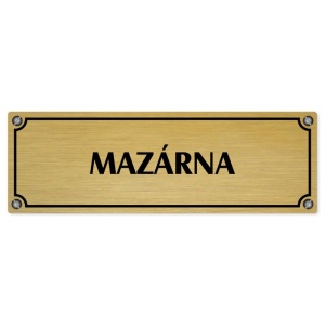 Mazárna, 240x79mm, zlatá popiska s imitacemi šroubků