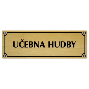 Učebna hudby, 240x79mm, zlatá popiska s imitacemi šroubků