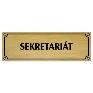 Sekretariát, 200x66mm, zlatá popiska s imitacemi šroubků