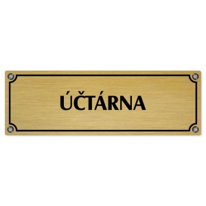 Účtárna, 240x79mm, zlatá popiska s imitacemi šroubků