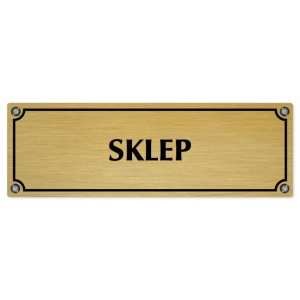 Sklep, 200x66mm, zlatá popiska s imitacemi šroubků